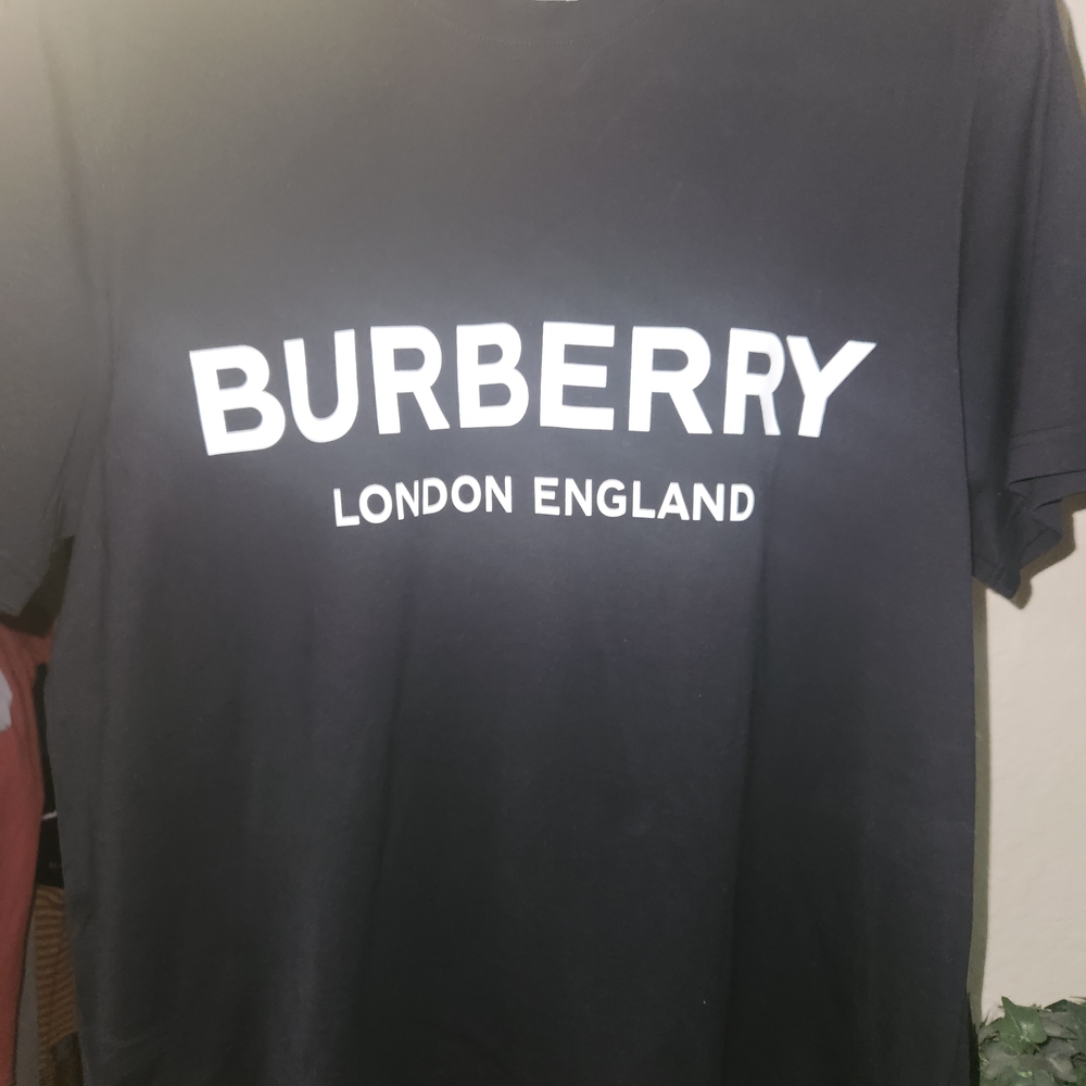 Burberry Black Tee with White Logo